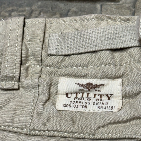 Polo Ralph Lauren Surplus Utility Slim Fit Canvas Cargo Pants Mens 34x32 Beige - Picture 9 of 11